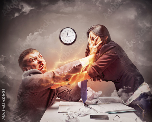 High stress fight in office