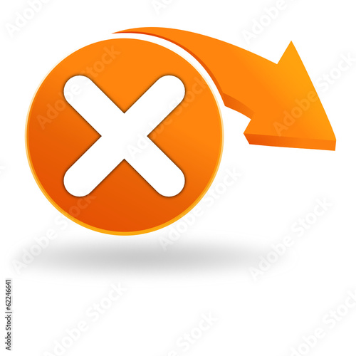 supprimer sur bouton orange photo