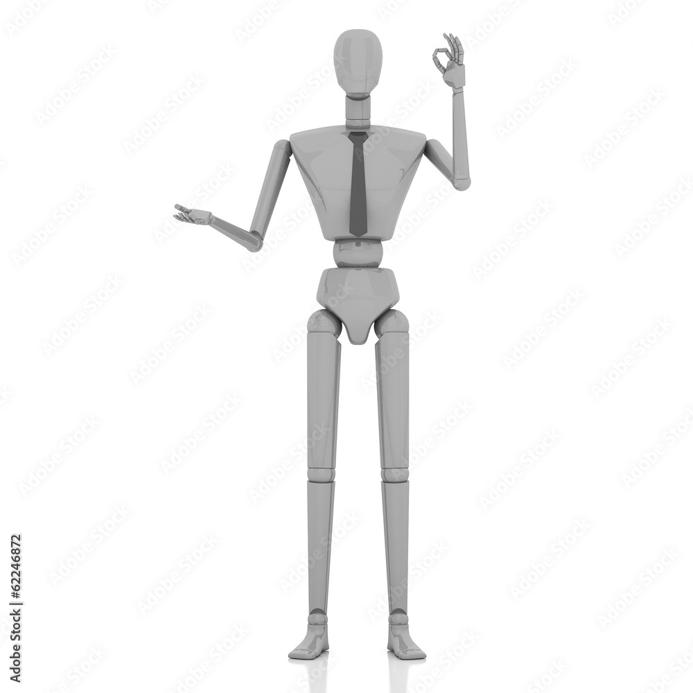 3d render businessman showing OK hand sign 3d render businessman showing OK hand sign