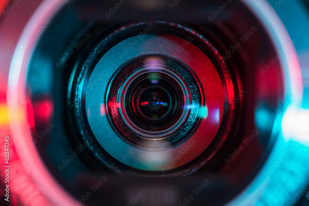 Video camera lens - obrazy, fototapety, plakaty 