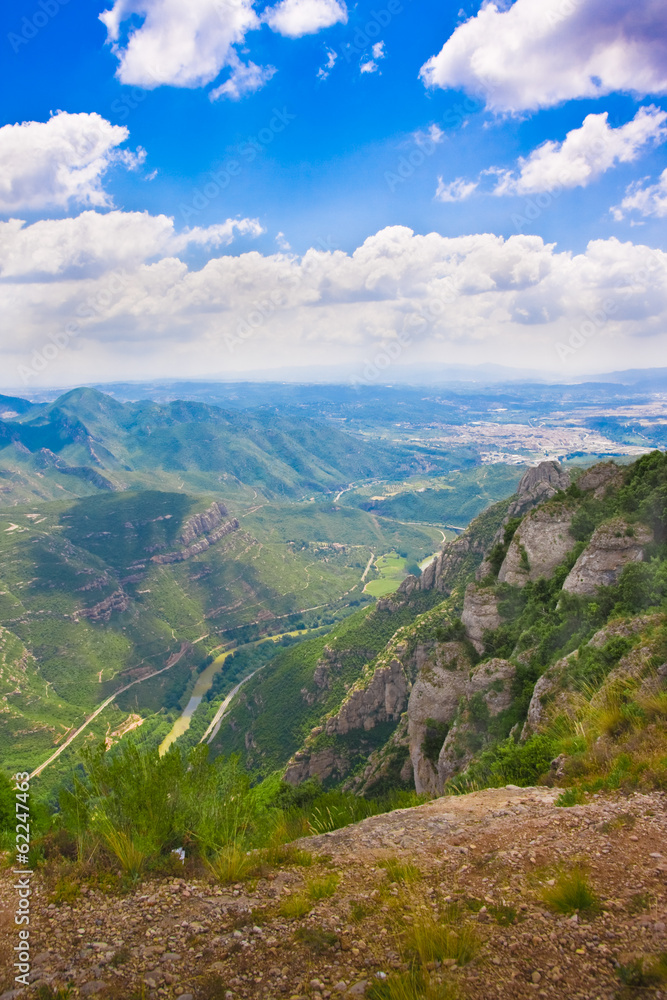 View of valley from monastery Montserrat,Spain