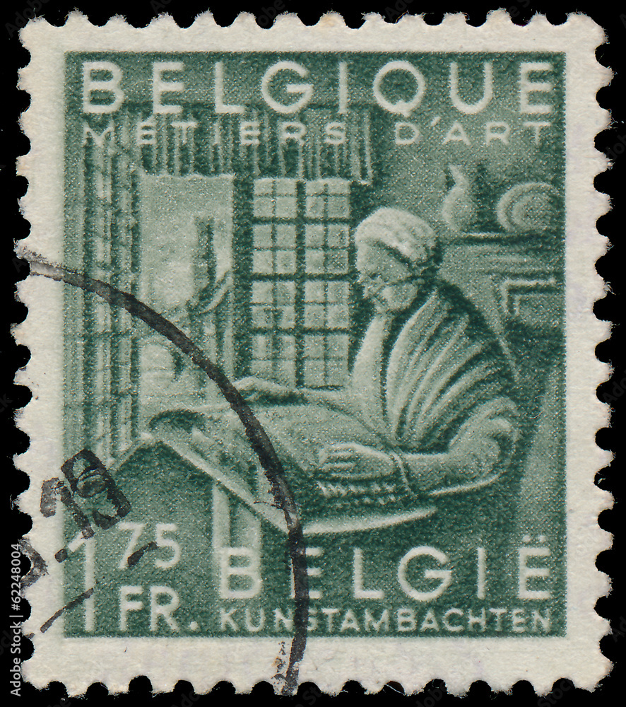 BELGIUM - CIRCA 1948: A stamp printed in Belgium, shows the lace