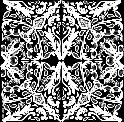 white symmetrical abstract square design