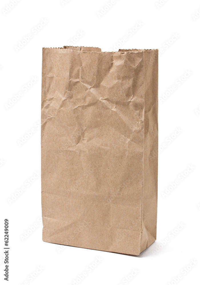 Brown paper bag isolated over white background Brown paper bag isolated over white background