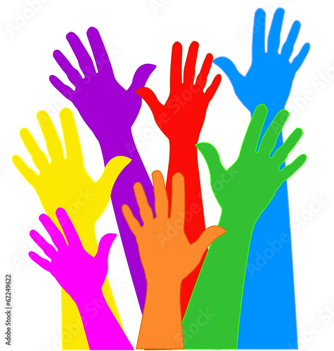 Hands expressions in vivid colors vector
