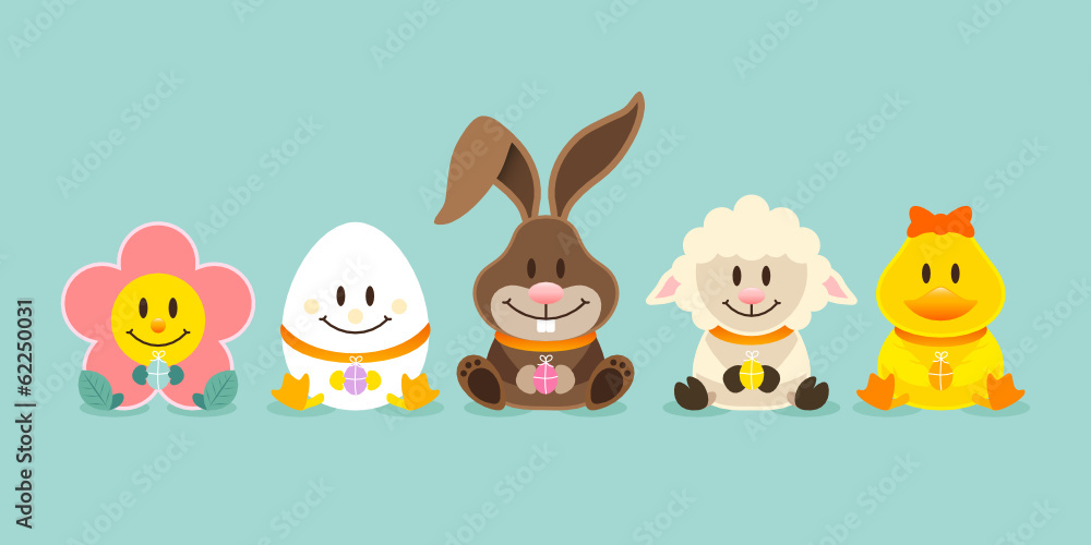 Bunny & Friends Eggs Retro