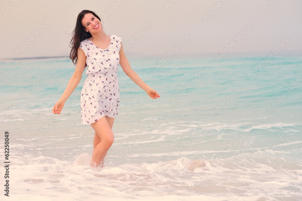 Happy Beautiful Woman Enjoying Summer Vacation