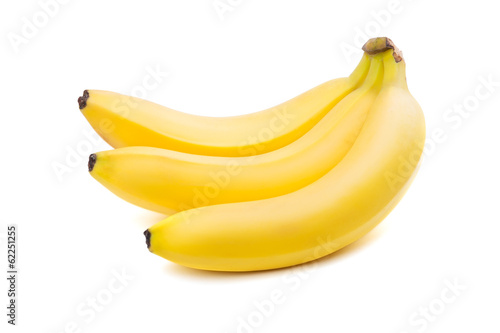 Close-up of three yellow bananas