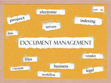 Document Management Corkboard Word Concept