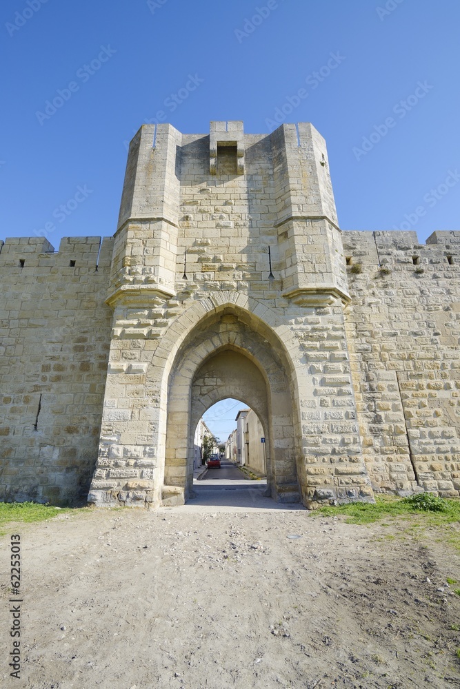 Medieval door, Aigues Mortes, southern France.