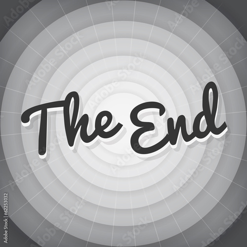 The end typography BW old movie screen