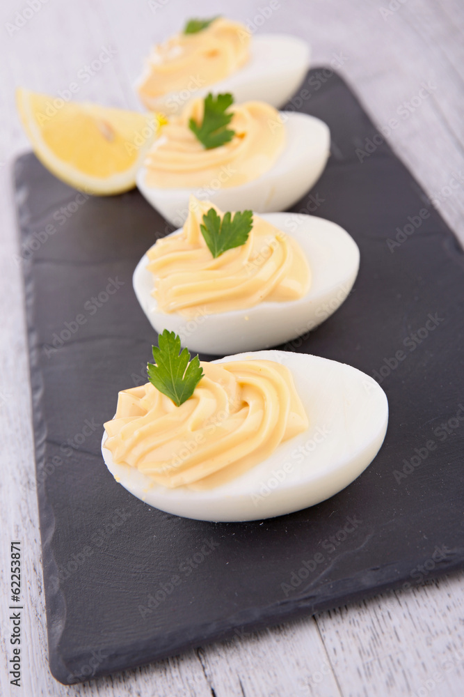 egg filled with mayonnaise egg filled with mayonnaise