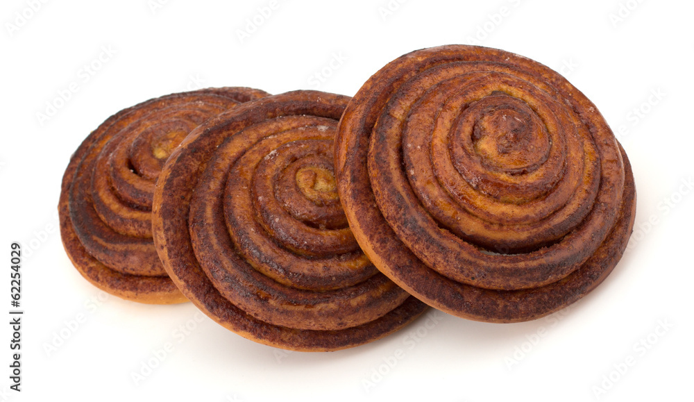Fototapeta premium Cinnamon buns isolated on white background