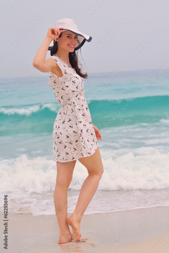 Happy Beautiful Woman Enjoying Summer Vacation Happy Beautiful Woman Enjoying Summer Vacation