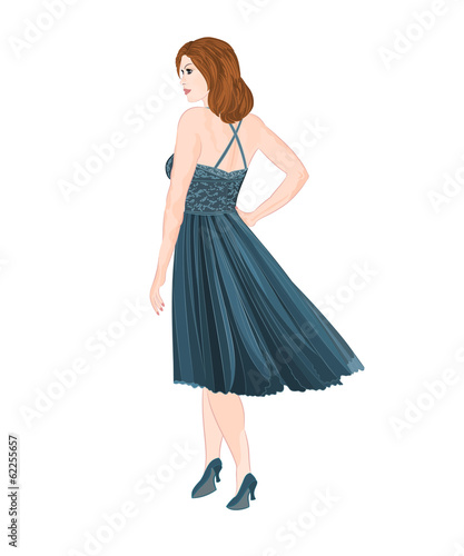 Girl figure in blue dress