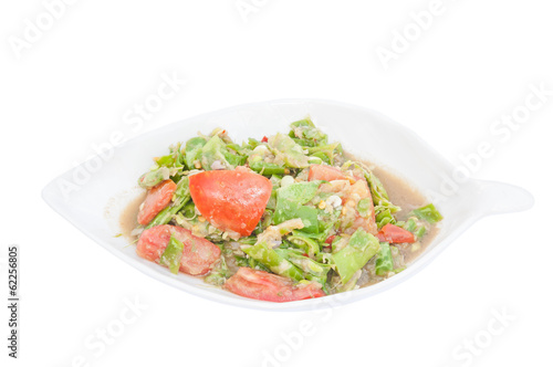 salad yardlong bean on white background © yotrakbutda