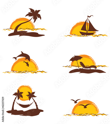 Collection of images - island and palms