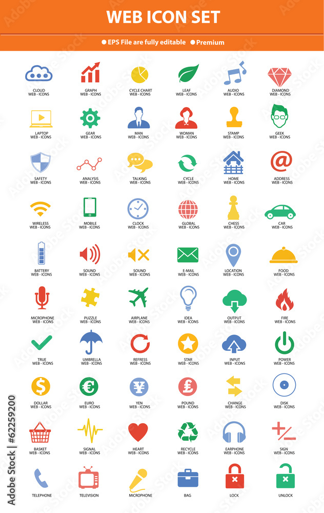 Website icon set,Colorful version Website icon set,Colorful version