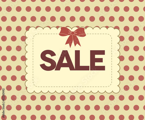 Retro sale poster, red dots background