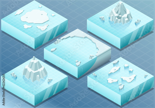 Isometric Arctic Sea with Iceberg