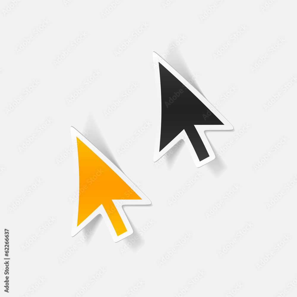 realistic design element: cursor, arrow realistic design element: cursor, arrow