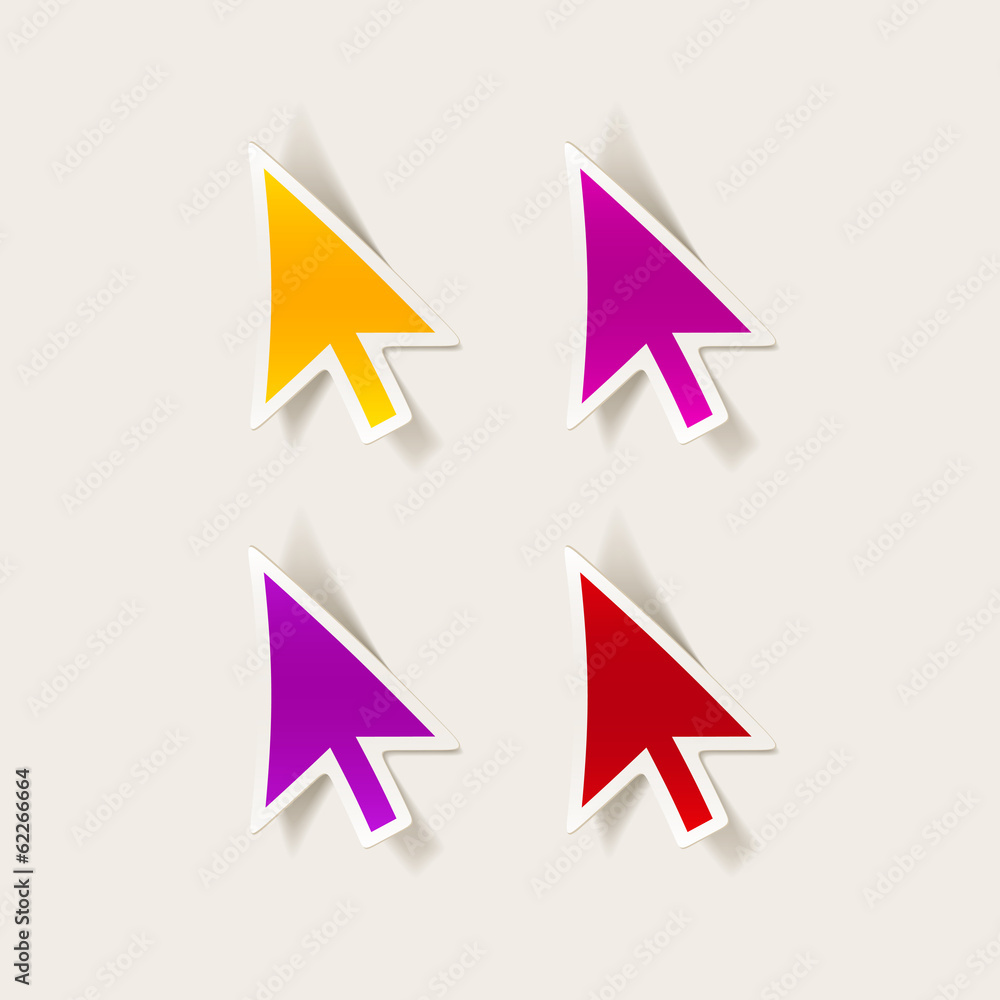 realistic design element: cursor, arrow realistic design element: cursor, arrow