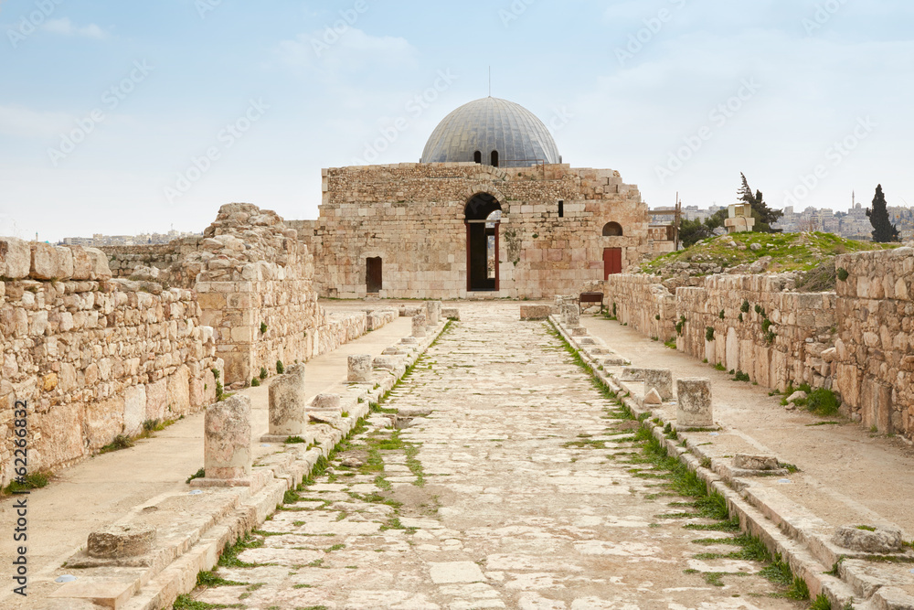 The Umayyad Palace at the roman citadel in Amman, Jordan