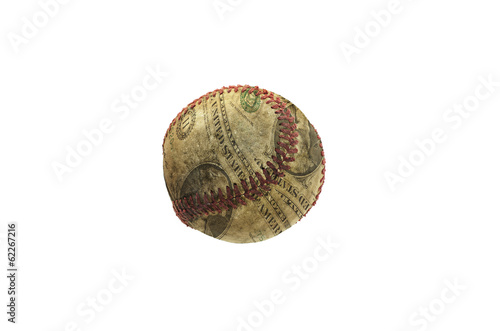 Canvas Print money wrapped baseball