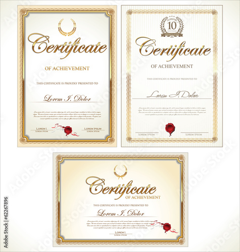 Golden certificate template
