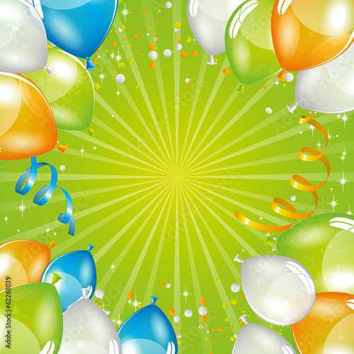 Green Balloons background