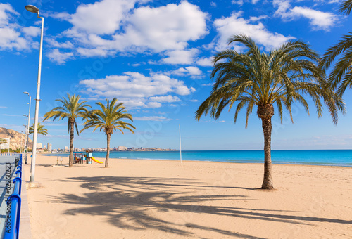 Fototapeta Naklejka Na Ścianę i Meble -  Alicante Postiguet beach at Mediterranean sea in Spain