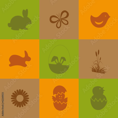 Easter Icon Symbol collection vector, grouped for easy editing.