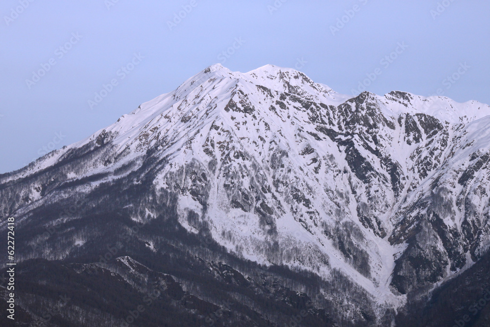 view on mountain Achishho at winter