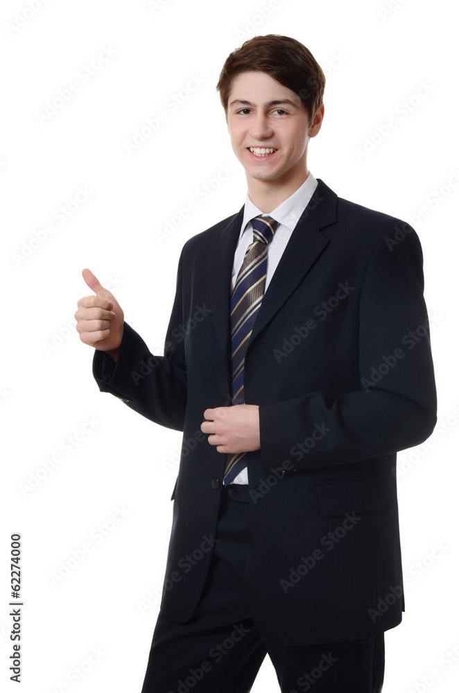 The businessman in a business suit on white background The businessman in a business suit on white background