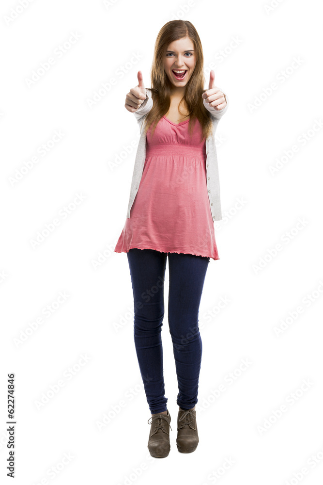 Fototapeta premium Beautiful blonde woman talking at phone