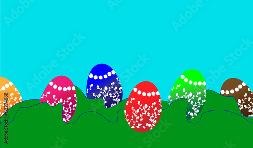 Easter background with Easter eggs photo