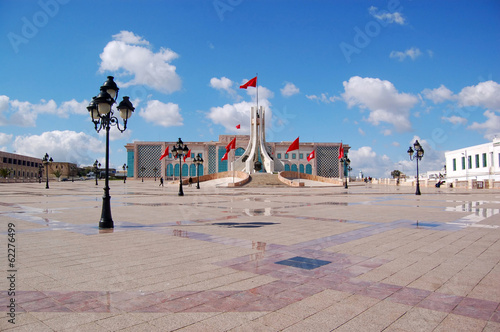 The Town Hall of Tunis and its large square