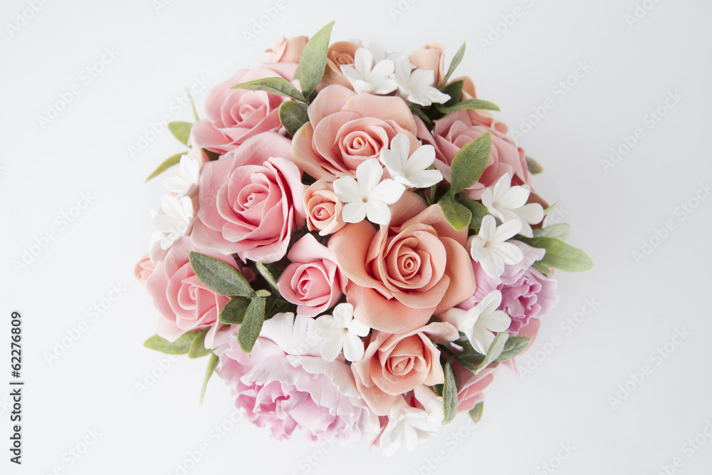 Colorful bouquet of flowers on a white background
