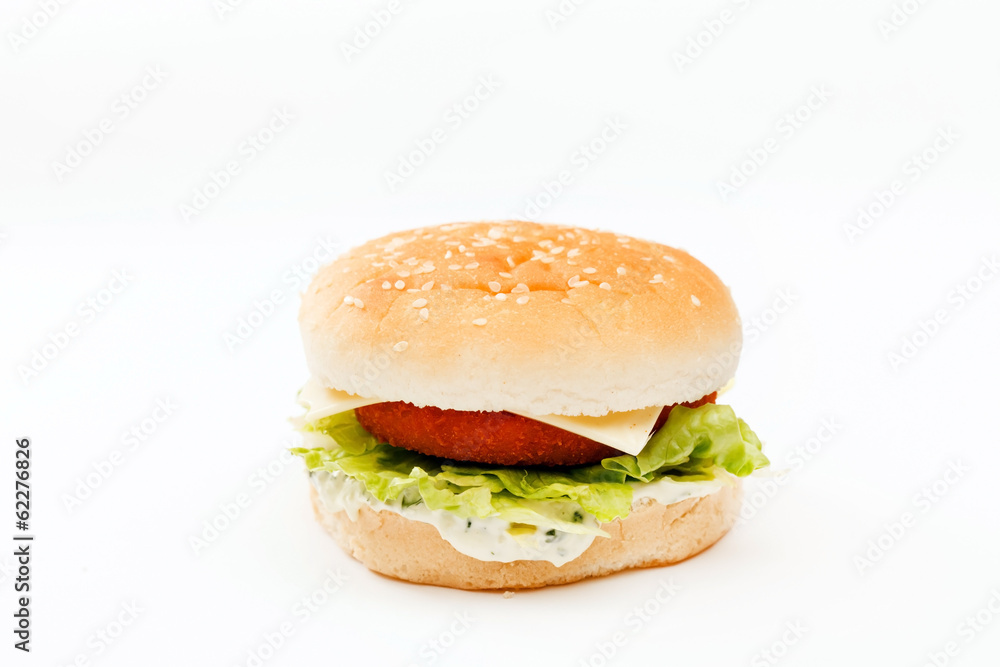 burger on the white burger on the white