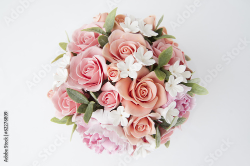 Colorful bouquet of flowers on a white background © staras