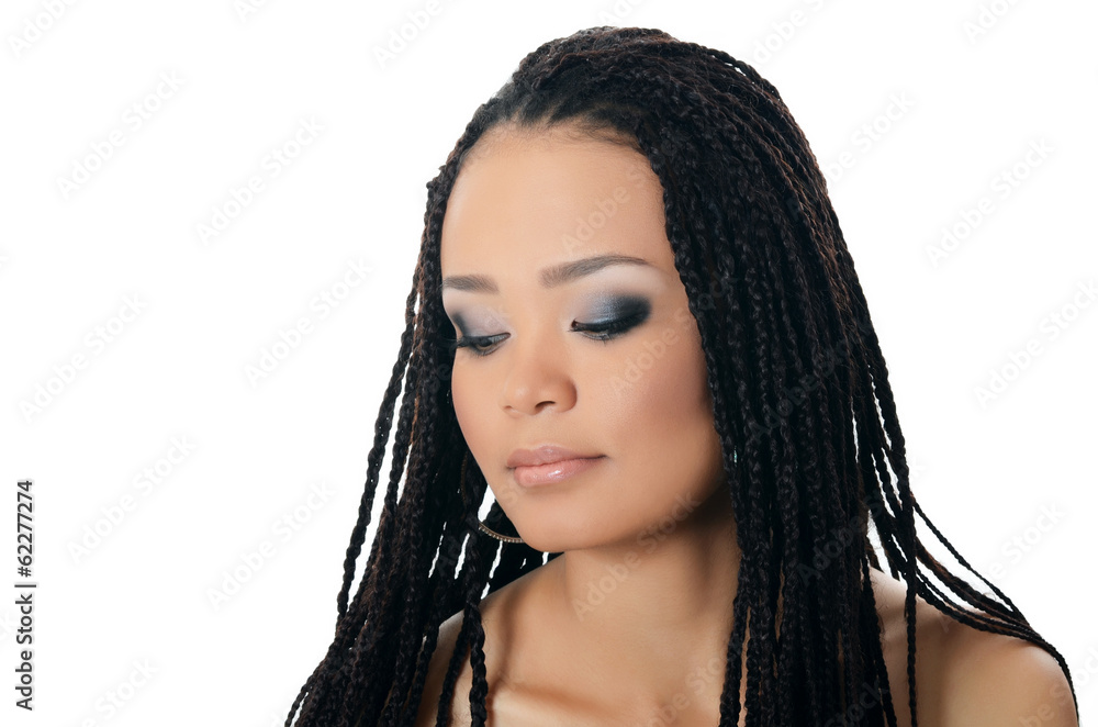 The girl the with a beautiful make-up The girl the with a beautiful make-up