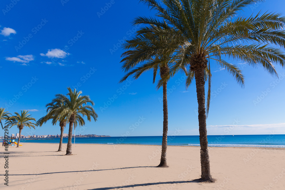 Alicante Postiguet beach at Mediterranean Spain