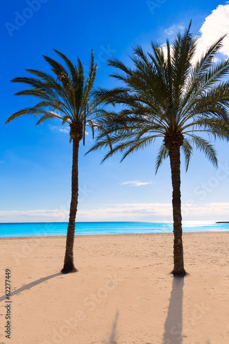 Alicante Postiguet beach at Mediterranean Spain