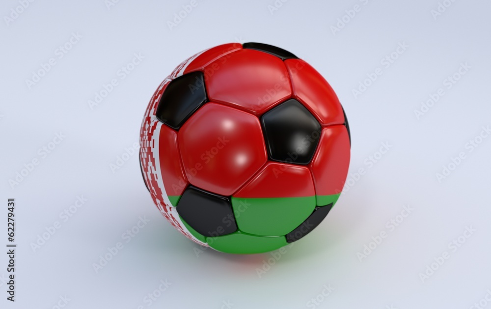 Soccer ball with flag of Belarus