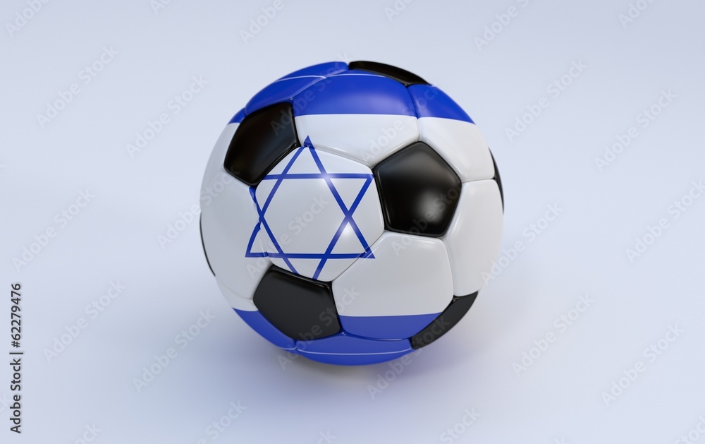 Soccer ball with flag of Israel