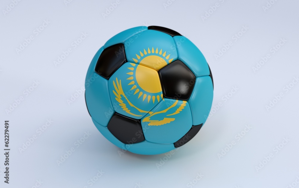 Soccer ball with flag of Kazakhstan