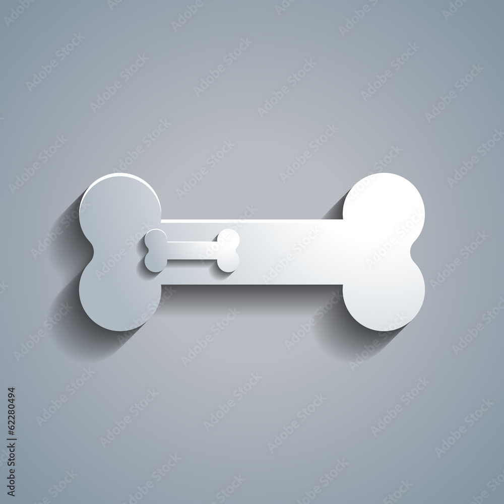 Simple white bone for dog template Simple white bone for dog template