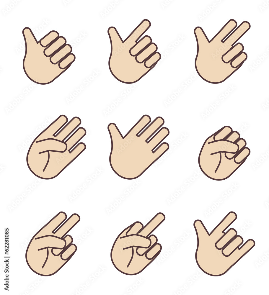 Hand collection gestures Hand collection gestures
