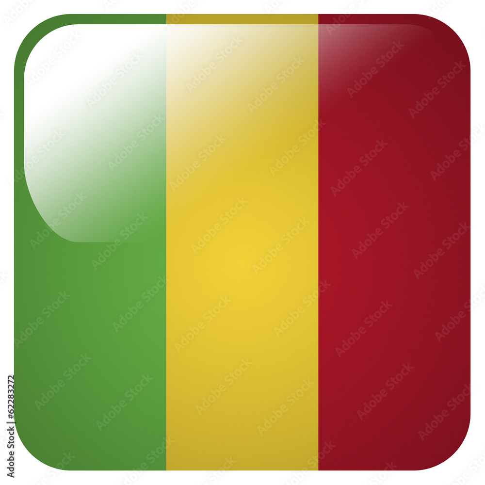 Glossy icon with flag of Mali