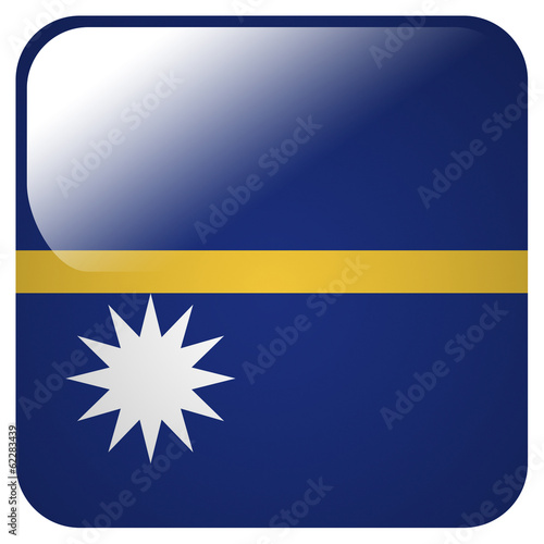 Glossy icon with flag of Nauru